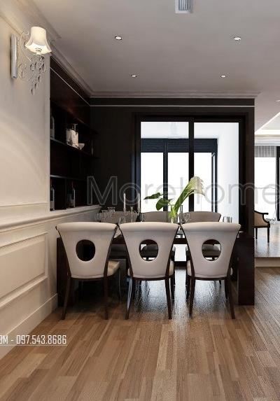 Bàn ghế gỗ óc chó tại chung cư Eurolan sang trọng đẳng cấp