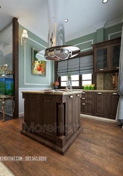 Tủ bếp gỗ óc chó tự nhiên MH0010