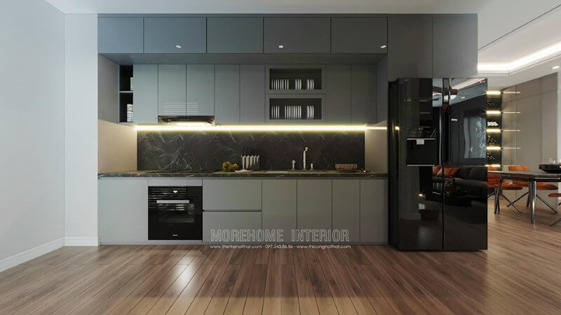 Mẫu tủ bếp gỗ công nghiệp đẹp phù hợp với mọi căn hộ chung cư Thiết kế chung cư